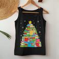 Library Christmas Tree Librarian Xmas Lights Book Lover Women Tank Top Unique Gifts