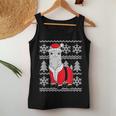 Llama Santa Hat Ugly Christmas Sweater Holiday Women Tank Top Unique Gifts