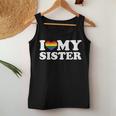 I Love My Sister Rainbow Heart Gay Pride Lgbt Flag Pride Women Tank Top Unique Gifts