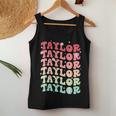 Name Taylor Girl Boy Retro Groovy 80'S 70'S Colourful Women Tank Top Unique Gifts