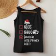 Nice Naughty Innocent Until Proven Guilty Christmas List Women Tank Top Unique Gifts