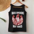 Raise Chickens Not Taxes Ranch Homestead Farming Libertarian Women Tank Top Unique Gifts