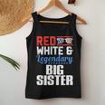Red White And Legendary Big Sister 4Th Of July Flag Women Tank Top Unique Gifts