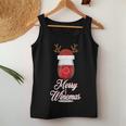 Red Wine Glass With Reindeer Hat Christmas Wine Women Tank Top Unique Gifts
