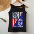Retired Air Force Chief Master Sergeant Half Rank & Flag Women Tank Top Unique Gifts