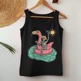 Retro Summer Skeleton Flamingo Float Vacation Beach Drink Women Tank Top Unique Gifts