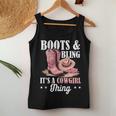 Rodeo Western Country Southern Cowgirl Hat Boots & Bling Women Tank Top Unique Gifts