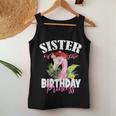 Sister Of The Birthday Princess Floral Flamingo Girls Party Women Tank Top Unique Gifts