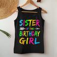Sister Of The Birthday Girl Glows Retro 80S Party Women Tank Top Basic Casual Daily Weekend Graphic Personalized Gifts