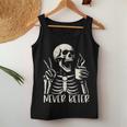 Skull Never Better Skeleton Drinking Coffee Halloween Party Women Tank Top Unique Gifts