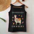 Sloth Riding Llama Christmas Scarf Santa Hat Ugly Sweater Women Tank Top Unique Gifts