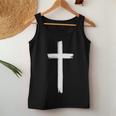 Small Cross Subtle Christian Minimalist Religious Faith Women Tank Top Personalized Gifts