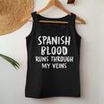 Spanish Blood Runs Through My Veins Novelty Sarcastic Word Women Tank Top Funny Gifts
