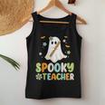 Spooky Teacher Ghost Holding Pencil Halloween Teaching Women Tank Top Unique Gifts