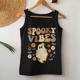 Spooky Vibes Halloween Ghost Outfit Costume Retro Groovy Women Tank Top Unique Gifts