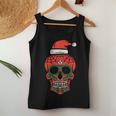 Sugar Skull Santa Hat Mexican Christmas Xmas Pj Women Tank Top Personalized Gifts