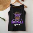 Support Squad Afro Messy Bun Domestic Violence Awareness Women Tank Top Unique Gifts