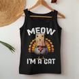 Thanksgiving Turkey Fake Cat Disguise Fall Holiday Women Tank Top Funny Gifts