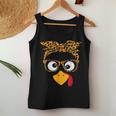 Thanksgiving Turkey Face Leopard Print Glasses Autumn Fall Women Tank Top Personalized Gifts
