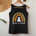 Trick Or Teach Leopard Rainbow Ghost Halloween Teacher Women Tank Top Unique Gifts