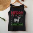 Ugly Holiday Sweater Christmas Highland Cow Graphic Women Tank Top Funny Gifts