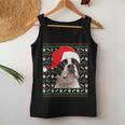 Ugly Xmas Sweater Santa Boston Terrier Dog Christmas Women Tank Top Unique Gifts