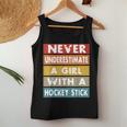 Never Underestimate A Girl With A Hockey Stick Women Tank Top Unique Gifts