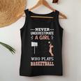 Never Underestimate A Girl Who Plays Basketball Apparel Women Tank Top Personalized Gifts