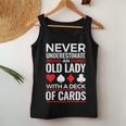Never Underestimate An Old Lady With A Deck Of Cards Women Tank Top Personalized Gifts