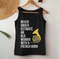Never Underestimate An Old Woman With A French Horn Women Tank Top Funny Gifts