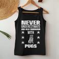 Never Underestimate An Old Woman With Pugs Women Tank Top Unique Gifts