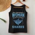 Never Underestimate A Woman Who Loves SharksWomen Tank Top Funny Gifts