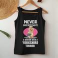 Never Underestimate A Woman With A Yorkshire Terrier Women Tank Top Unique Gifts