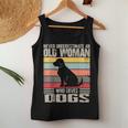 Vintage Never Underestimate An Old Woman Who Loves Dogs Cute Women Tank Top Funny Gifts