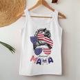 4Th Of July American Mama Messy Bun Mom Life Patriotic Mom For Mom Women Tank Top Unique Gifts