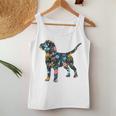Beagle Floral Dog Silhouette Graphic Women Tank Top Weekend Graphic Funny Gifts
