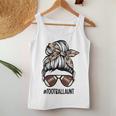 Bleached Football Aunt Messy Bun Football Lover Game Day Women Tank Top Personalized Gifts