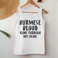 Burmese Blood Runs Through My Veins Novelty Sarcastic Word Women Tank Top Funny Gifts