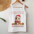 Christmas Hamster Santa Hat Ugly Christmas Sweater Women Tank Top Unique Gifts