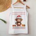 Christmas Monkey Santa Hat Ugly Christmas Sweater Women Tank Top Unique Gifts