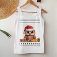Christmas Owl Santa Hat Ugly Christmas Sweater Women Tank Top Unique Gifts