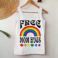 Free Mom Hugs Gay Pride Lgbt Retro Rainbow Flower Hippie Women Tank Top Unique Gifts