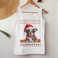 French Bulldog Christmas Santa Hat Ugly Christmas Sweater Women Tank Top Unique Gifts