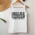 Wedding Under New Management Speak To My Wife Wedding Women Tank Top Funny Gifts