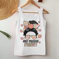 Just Freakin Peachy Peach Messy Bun Girl Summertime Women Tank Top Weekend Graphic Unique Gifts