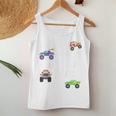 Kids 4 Year Old Monster Truck Birthday Party - Boy Or Girl Women Tank Top Weekend Graphic Unique Gifts