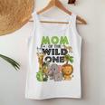 Mom Of The Wild One Birthday 1St Safari Jungle Family White Women Tank Top Weekend Graphic Unique Gifts