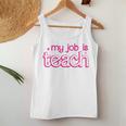 Retro School Humor Teacher Life My Job Is Teach Women Tank Top Unique Gifts