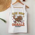 Run Now Gobble Later Turkey Autumn Thanksgiving Groovy Retro Women Tank Top Personalized Gifts