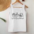 Slp Speech Language Pathologist Hand Sign Funny Gift Women Tank Top Basic Casual Daily Weekend Graphic Funny Gifts
